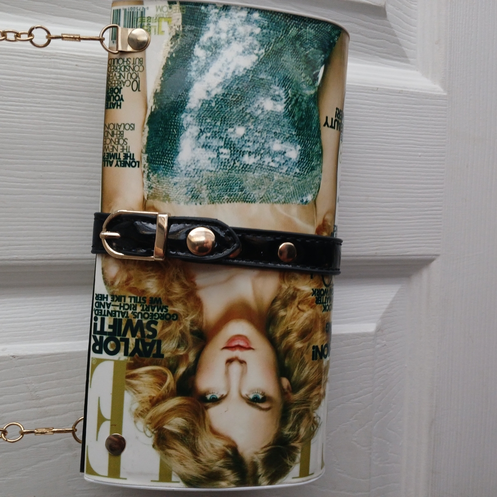 Fashion Magazine Clutch with Black Strap